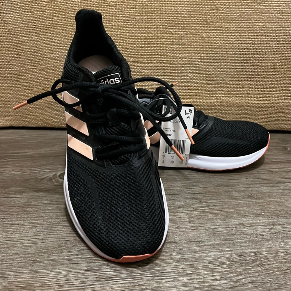New Adidas Runfalcon EE6932 Black Pink Running Shoes Lace Up Low Top Women - Picture 3 of 11